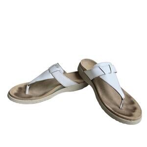 Dansko Cece Sandals Size EU41 US 10.5-11 White Leather Thong Sandal Flipflops